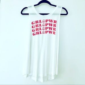 Girl Power White and Red Tank